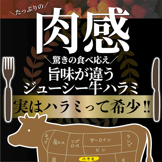 たっぷりの肉感 驚きの食べ応え 旨みが違うジューシー牛ハラミ