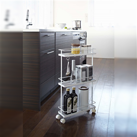 tower スリムキッチンワゴン（ホワイト）(ホワイト)