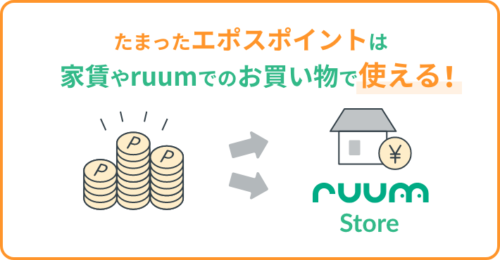 たまったエポスポイントは家賃やruumでのお買い物で使える！